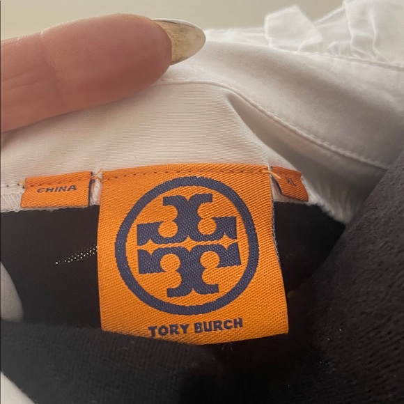 Tory Burch Black Sweater with Sewn-in White Blouse - Picture 11 of 13